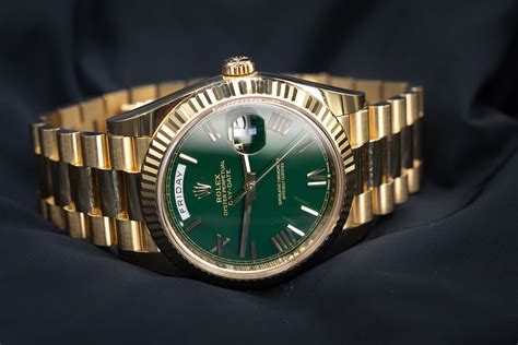 rolex day date grün|rolex day date watch price.